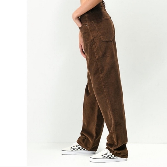 Empyre Relaxed Fit Brown Corduroy Skate Pants Women's 25 Adjustable Waist Skater - Picture 2 of 10